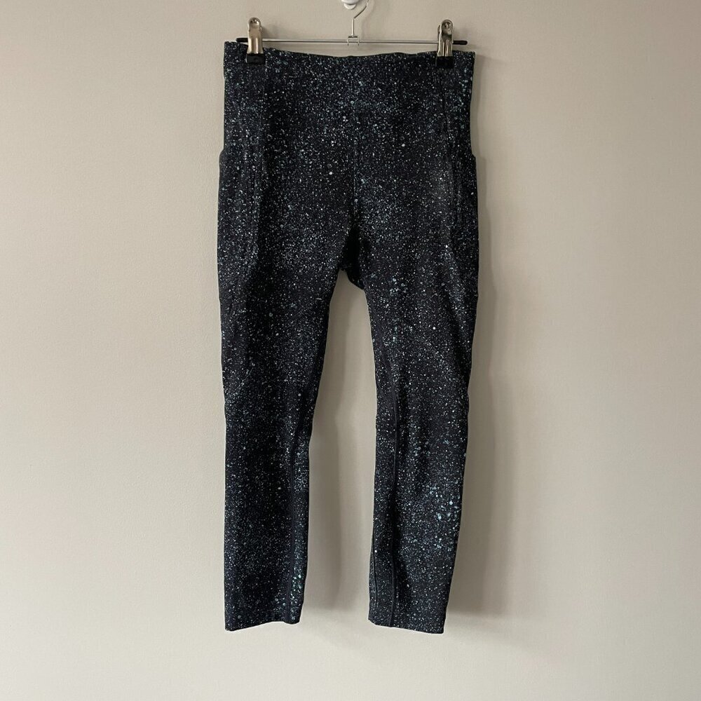 Lululemon Lead The Pack Crop 23" Running Leggings Mineralize Multi Black/White 4 - Picture 2 of 9